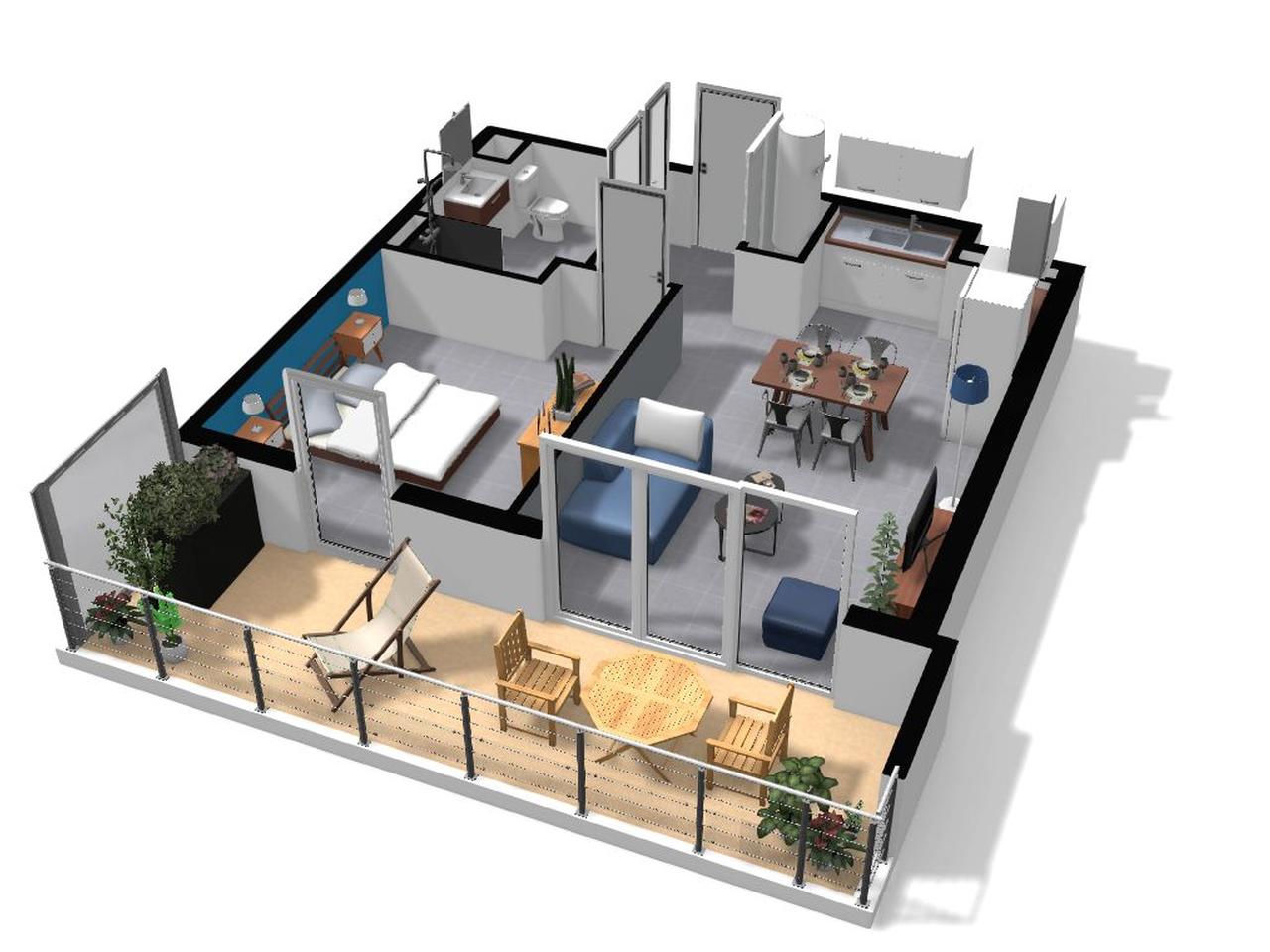 Appartement  2 Pièce(s) 39 m²  à vendre       